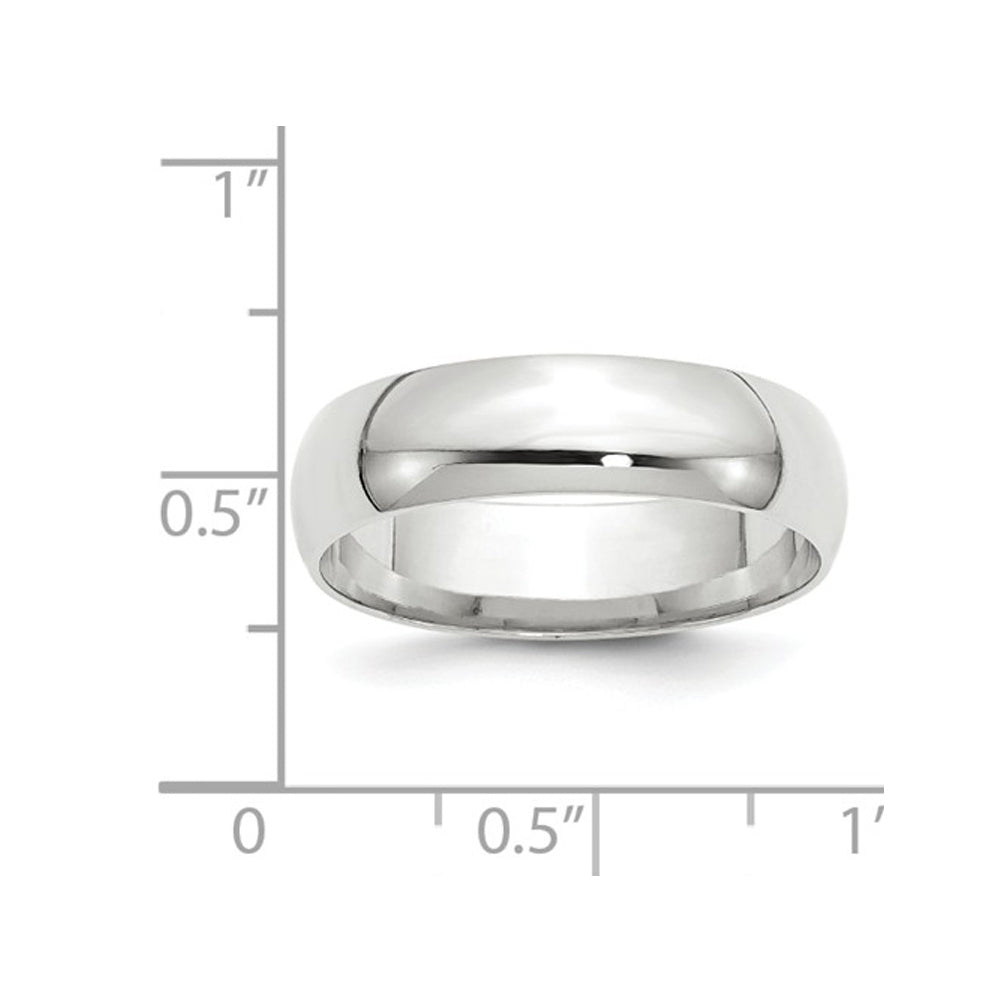 Mens or Ladies 10K White Gold 6mm Comfort Fit Wedding Band Ring Image 2