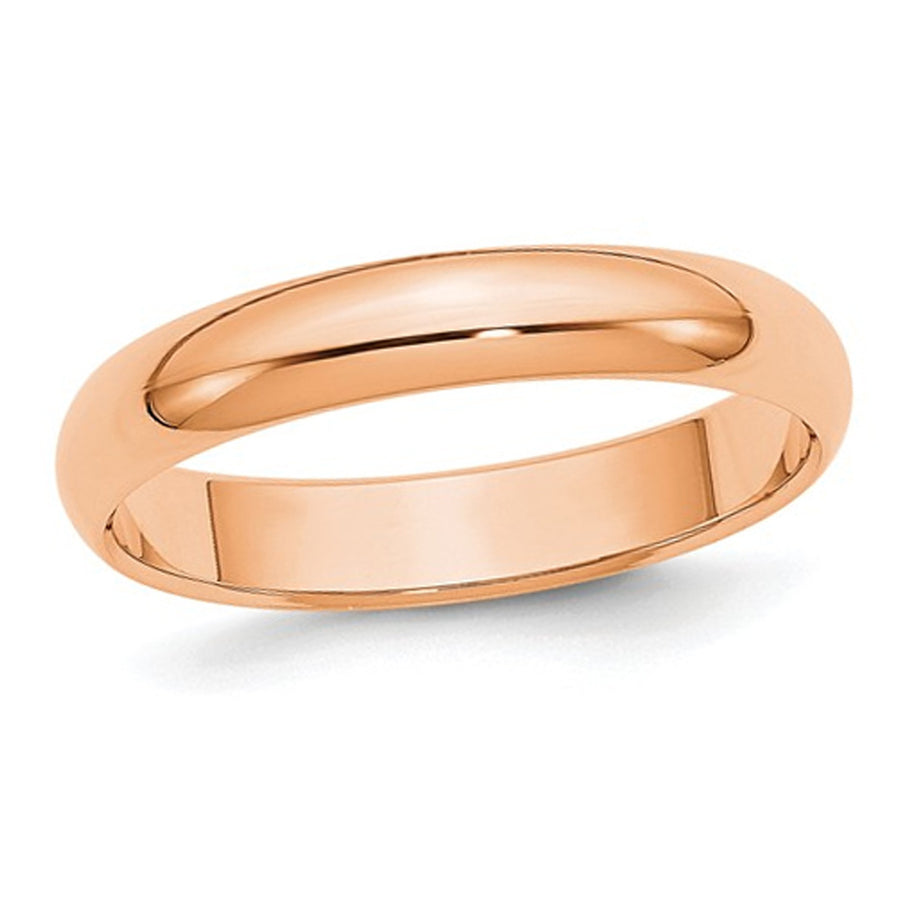 Ladies 14K Rose Pink Gold 4mm Polished Wedding Band Ring Image 1