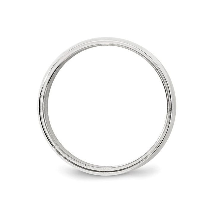Mens 14K White Gold Polished 8mm Milgrain Wedding Band Ring Image 3