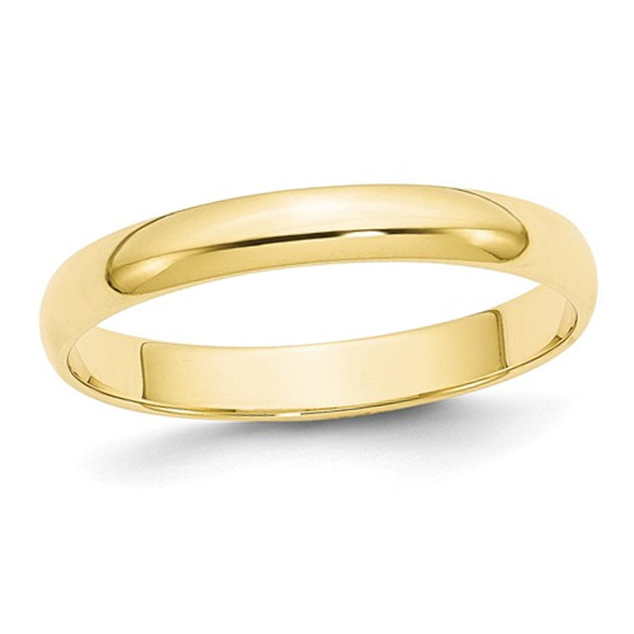 Ladies 10K Yellow Gold 3mm Polished Wedding Band Ring Image 1
