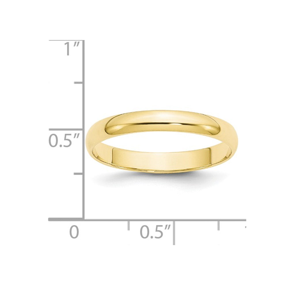 Ladies 10K Yellow Gold 3mm Polished Wedding Band Ring Image 2