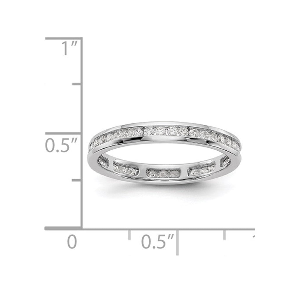 1/2 Carat (ctw H-I, I1-I2) Diamond Eternity Wedding Band Ring in 14K White Gold Image 2