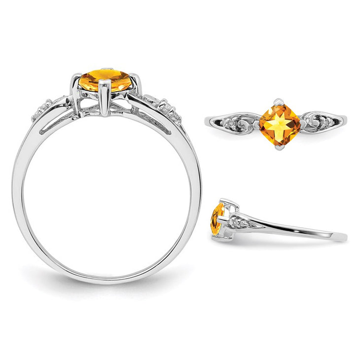 2/5 Carat (ctw) Solitaire Citrine Ring in Sterling Silver Image 3