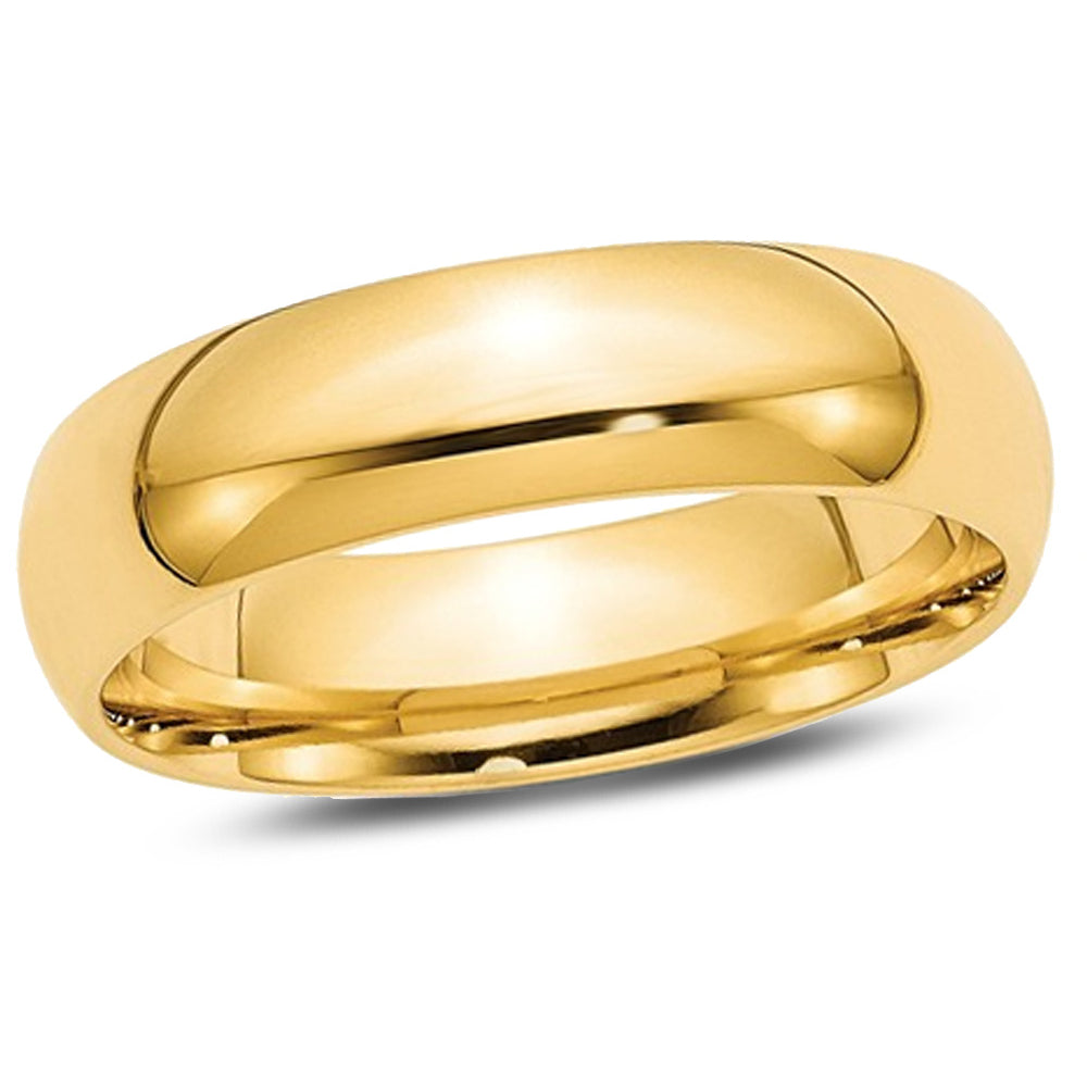 Mens or Ladies 14K Yellow Gold 6mm Comfort Fit Wedding Band Ring Image 1