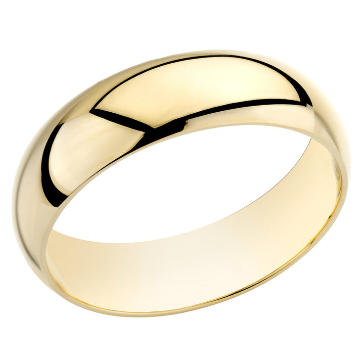 Mens or Ladies 14K Yellow Gold 6mm Comfort Fit Wedding Band Ring Image 4