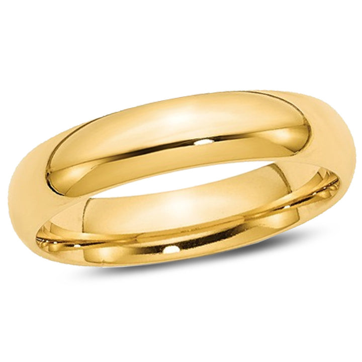 Ladies or Mens 14K Yellow Gold Comfort Fit 5mm Wedding Band Ring Image 1