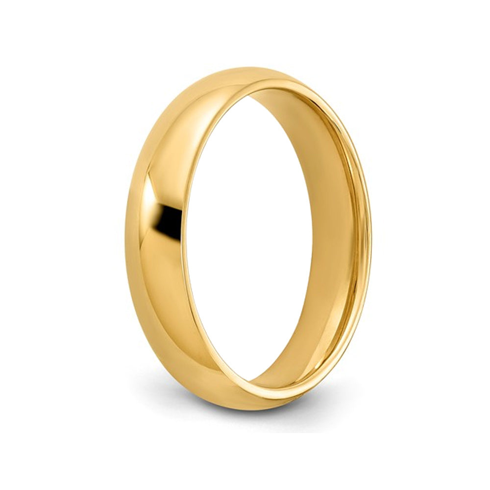 Ladies or Mens 14K Yellow Gold Comfort Fit 5mm Wedding Band Ring Image 3