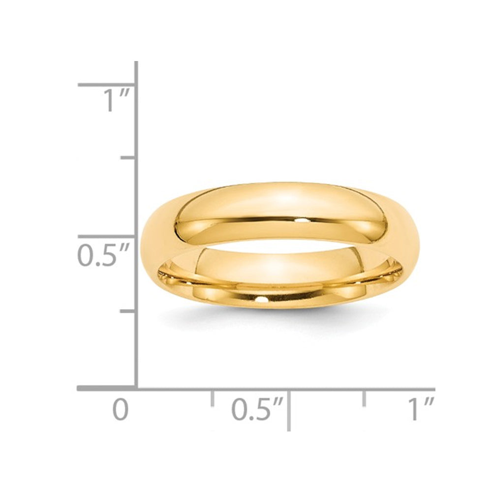 Ladies or Mens 14K Yellow Gold Comfort Fit 5mm Wedding Band Ring Image 4