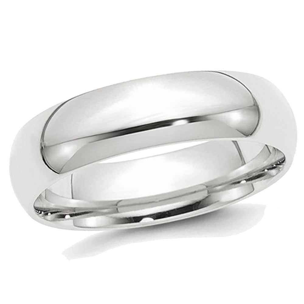 Mens Platinum Comfort Fit 6mm Wedding Band Ring Image 1