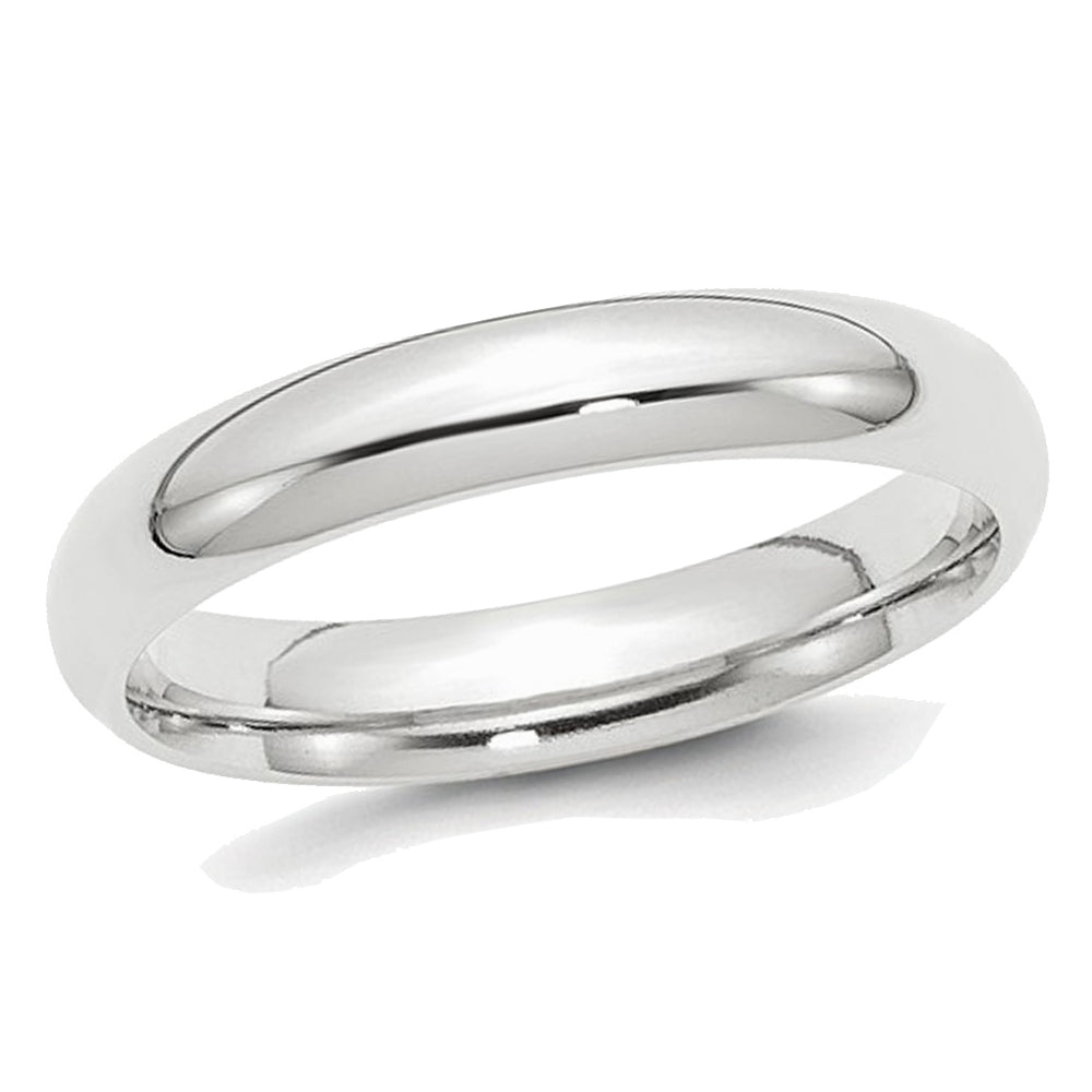 Ladies or Mens Platinum 4mm Comfort Fit Polished Wedding Band Ring Image 1