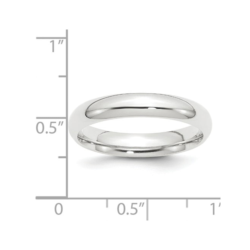 Ladies or Mens Platinum 4mm Comfort Fit Polished Wedding Band Ring Image 3