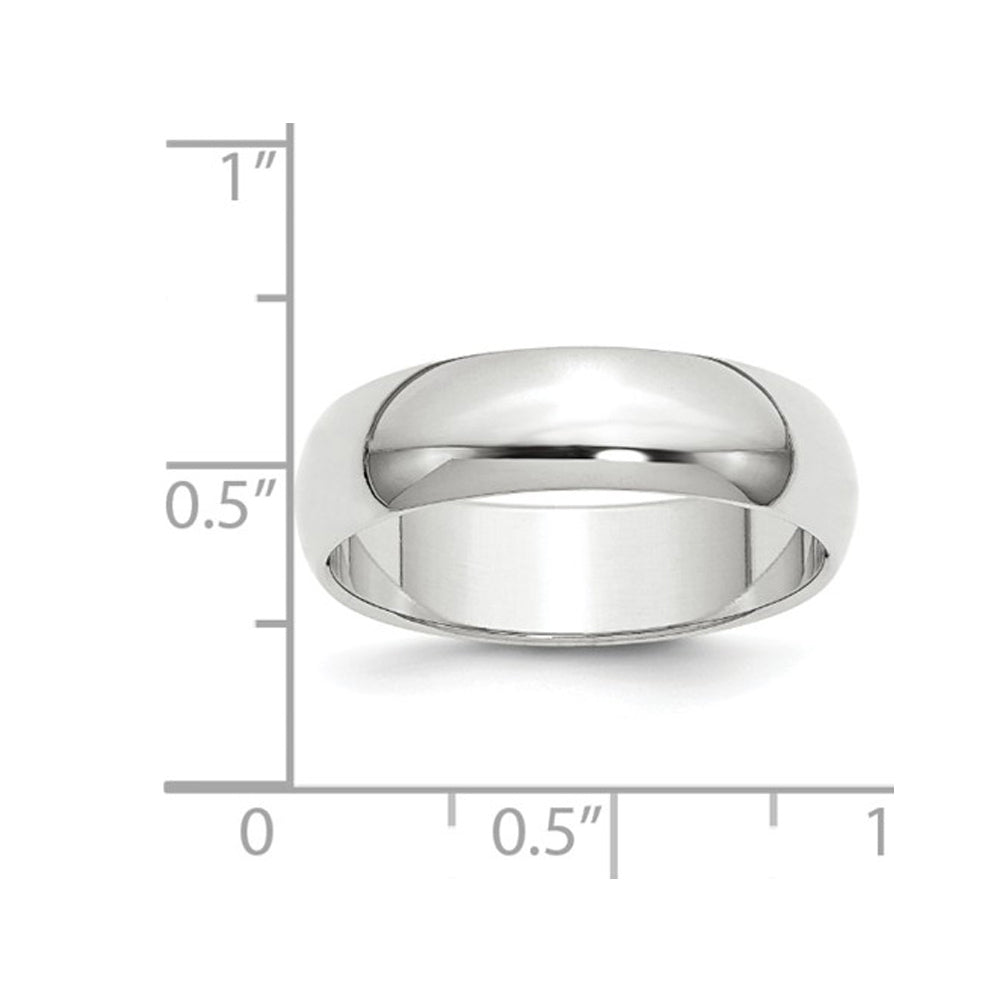 Mens or Ladies 14K White Gold 6mm Wedding Band Ring Image 3