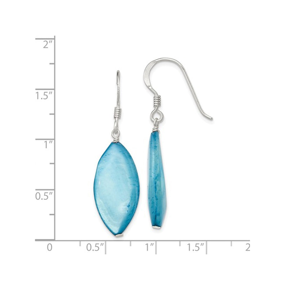 Blue Mother of Pearl Earrings in Sterling Silver Image 2