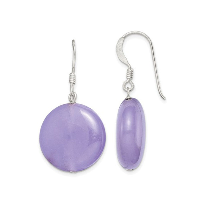 Lavender Jade Drop Dangle Earrings in Sterling Silver Image 1