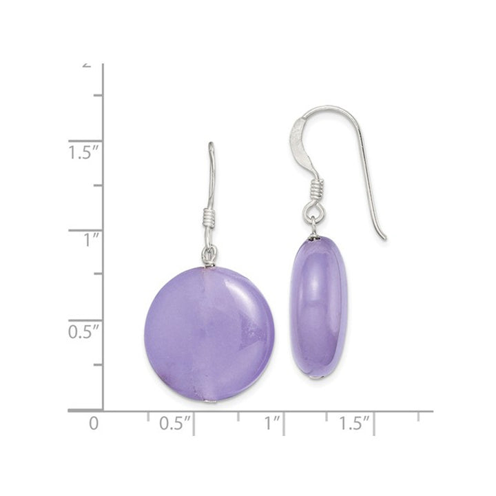 Lavender Jade Drop Dangle Earrings in Sterling Silver Image 3