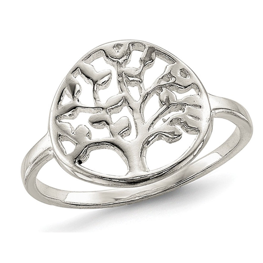 Sterling Silver Polished Tree of Life Ring Image 1