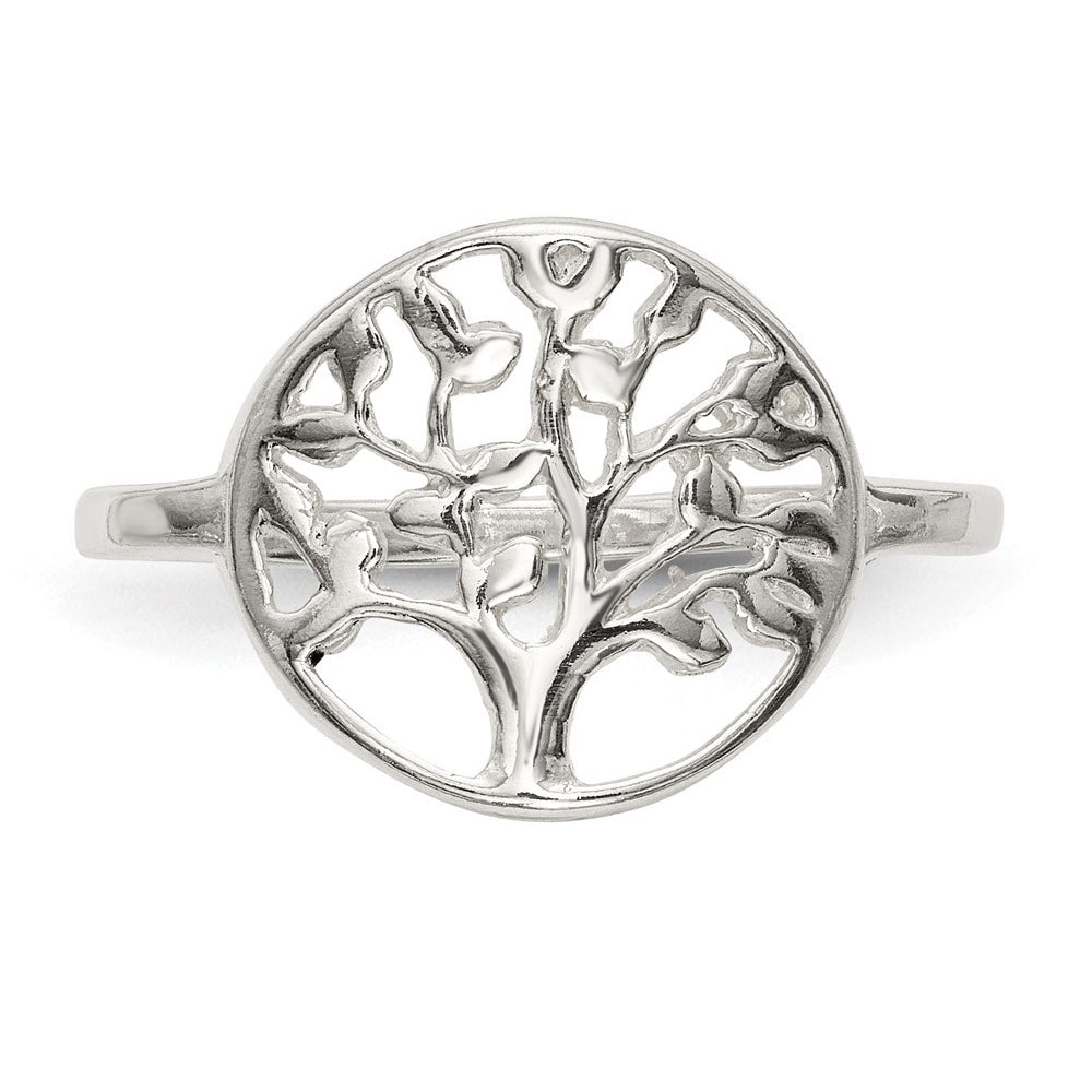 Sterling Silver Polished Tree of Life Ring Image 3