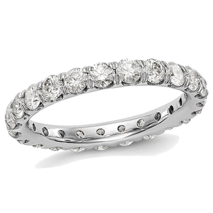 2.00 Carat (ctw Color H-I, SI2-I1) Ladies Diamond Eternity Wedding Band Ring in 14K White Gold Image 1