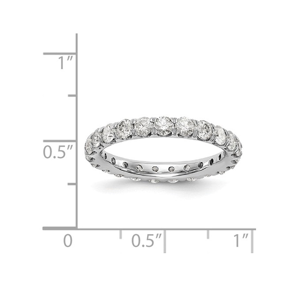 2.00 Carat (ctw Color H-I, SI2-I1) Ladies Diamond Eternity Wedding Band Ring in 14K White Gold Image 2