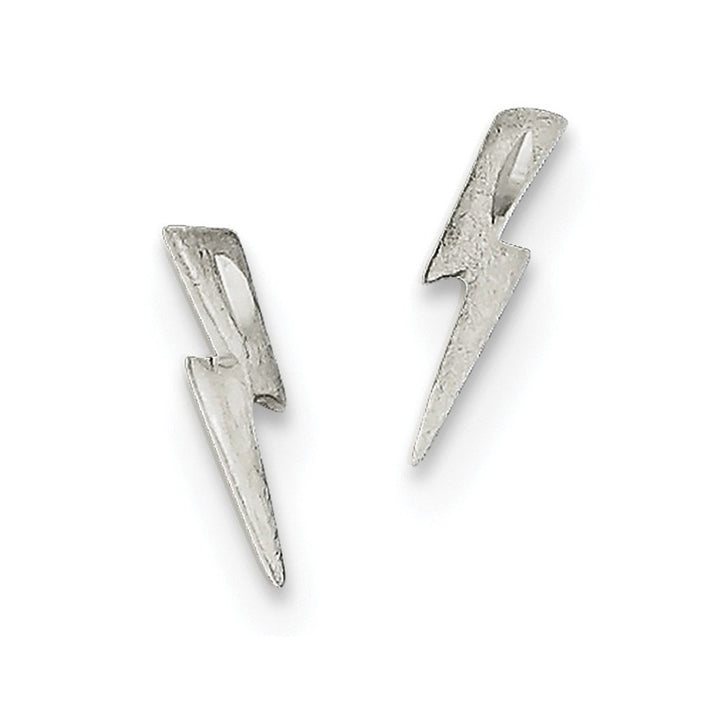 Sterling Silver Lightning Bolt Post Earrings Image 2