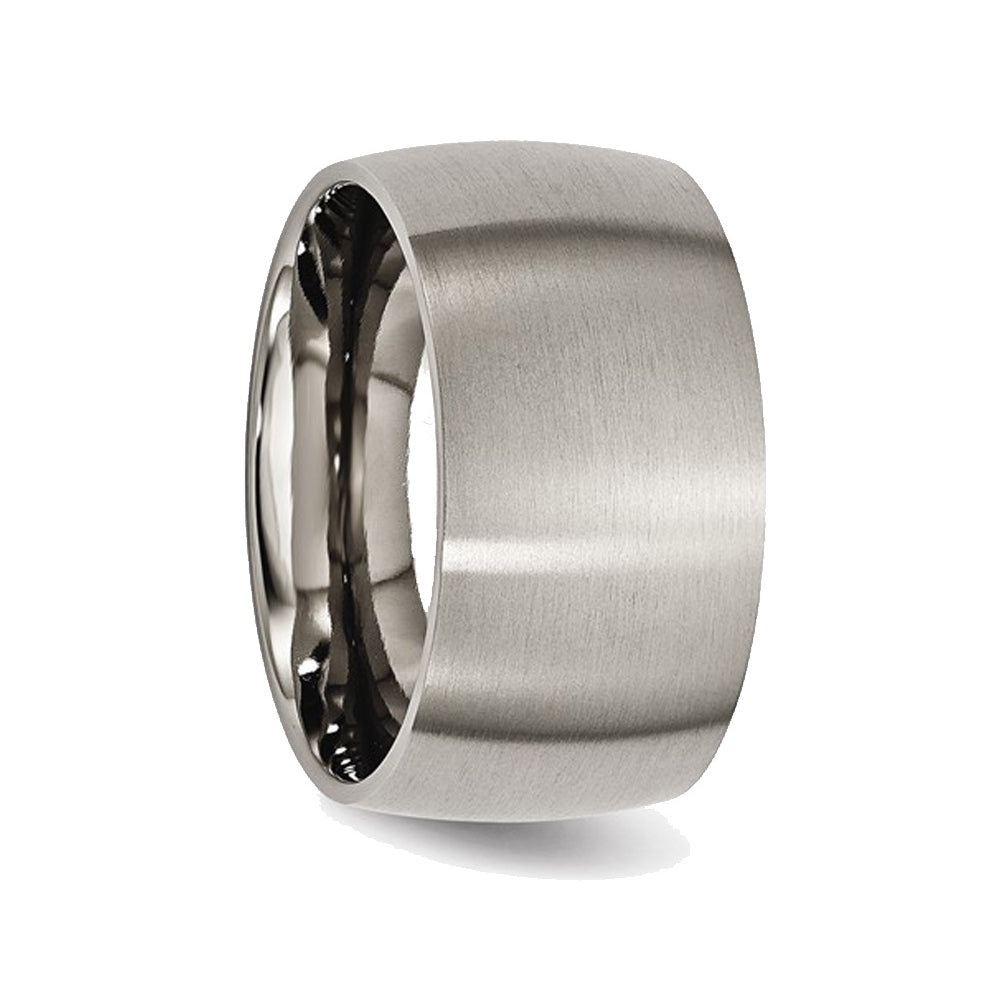 Mens Chisel Titanium 12mm Brushed Wedding Band Ring Image 2