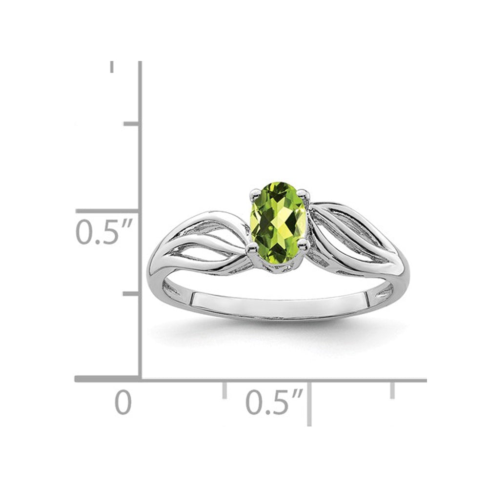 1/2 Carat (ctw) Peridot Ring in Sterling Silver Image 2