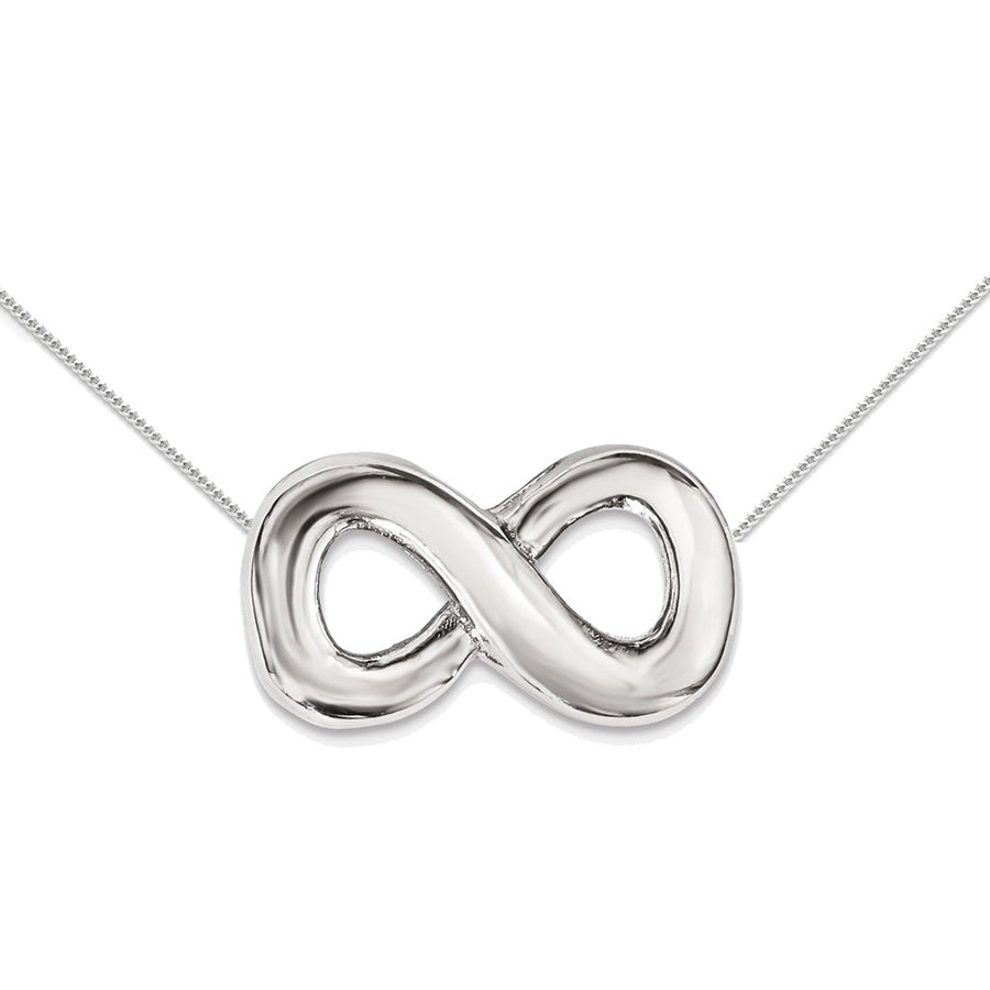 Sterling Silver Infinity Charm Pendant Necklace with chain Image 1