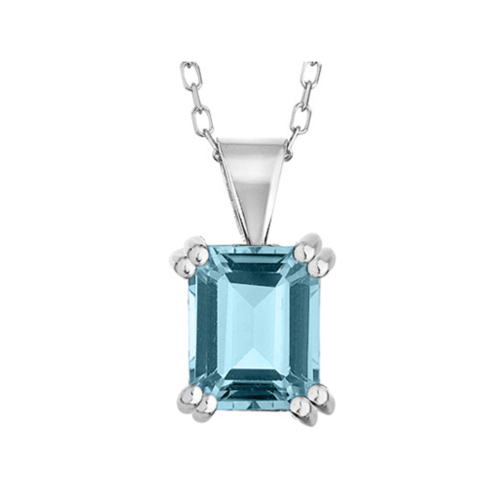 1.50 Carat (ctw) Blue Topaz Pendant Necklace in Sterling Silver with Chain Image 1