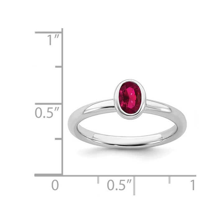 1/2 Carat (ctw) Lab-Created Ruby Ring in Sterling Silver Image 4