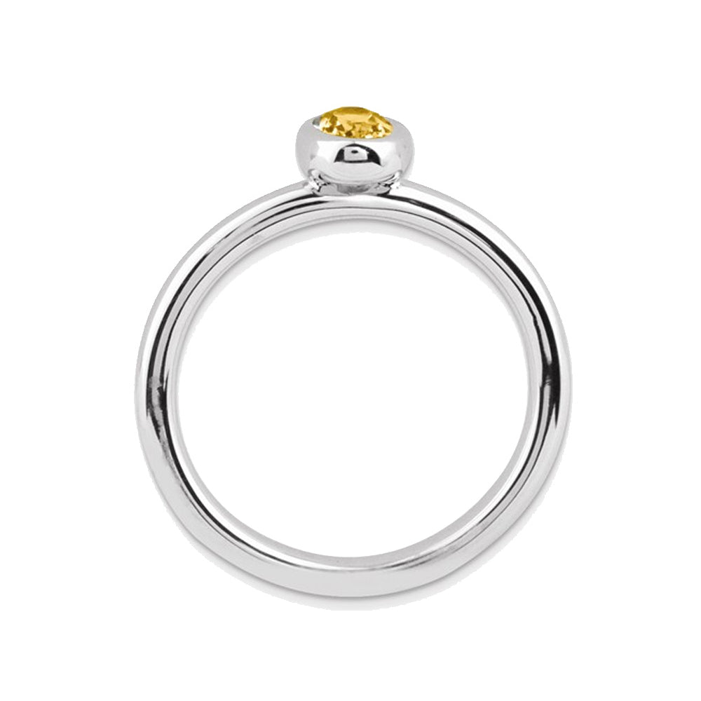 2/5 Carat (ctw) Solitaire Oval Citrine Ring in Sterling Silver Image 4