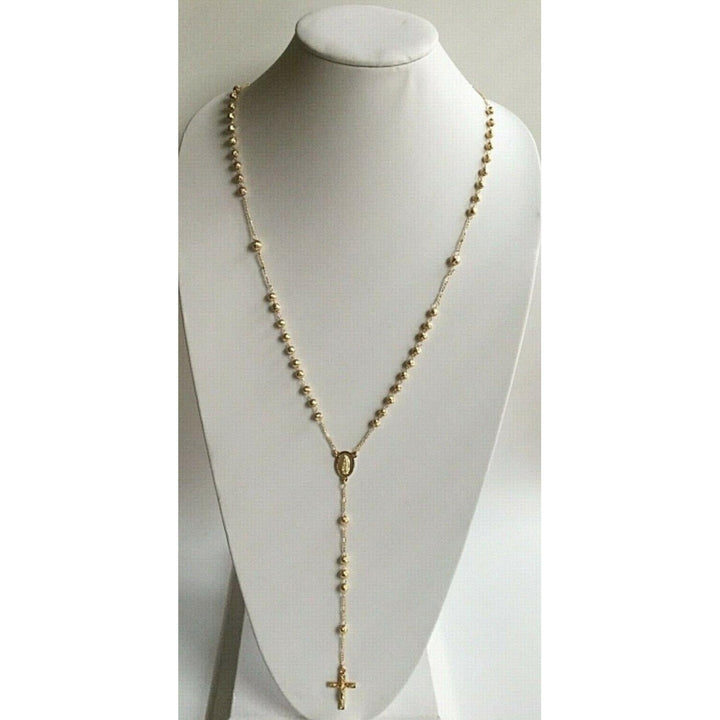 14K Gold Filled Guadalupe Rosary unisex 10mm Image 3