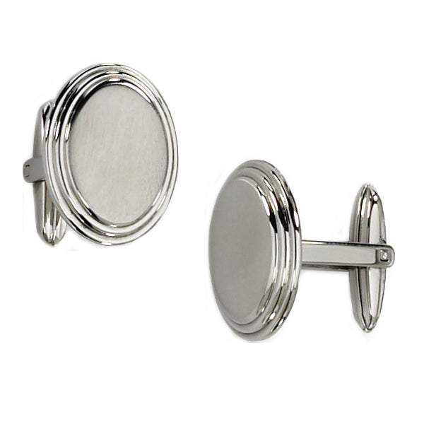 Stainless Steel Polished Chisel Cuff Links for Him Image 1