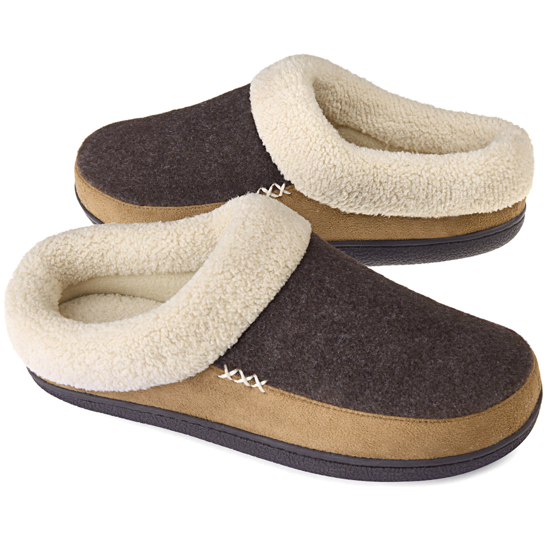 VONMAY Mens Slippers Fuzzy House Shoes Memory Foam Slip On Clog Plush Wool Fleece Indoor Image 3