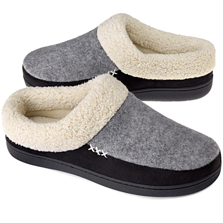 VONMAY Mens Slippers Fuzzy House Shoes Memory Foam Slip On Clog Plush Wool Fleece Indoor Image 1