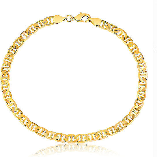 Flat Mariner Mariner Chain Necklace Unisex 14k Gold Filled High Polish Finsh Image 3