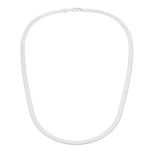 14k White Gold Flat Herringbone Chain Necklace Unisex 18 Image 2