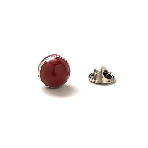 Cricket Ball Pin Red Deluxe Finish Lapel Pin Sport Fun Image 1