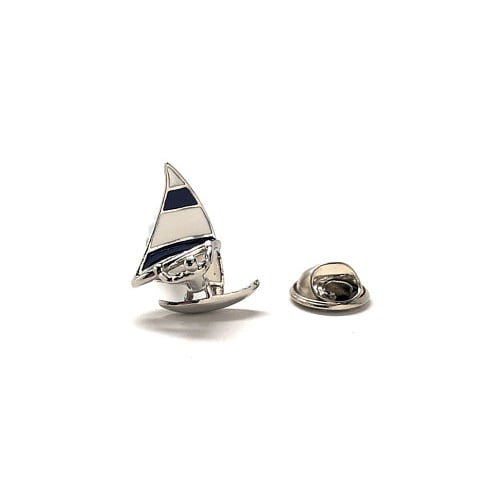Windsurfing Lapel Pin Blue and White Enamel Pin Tie Tack Surf Board Image 1