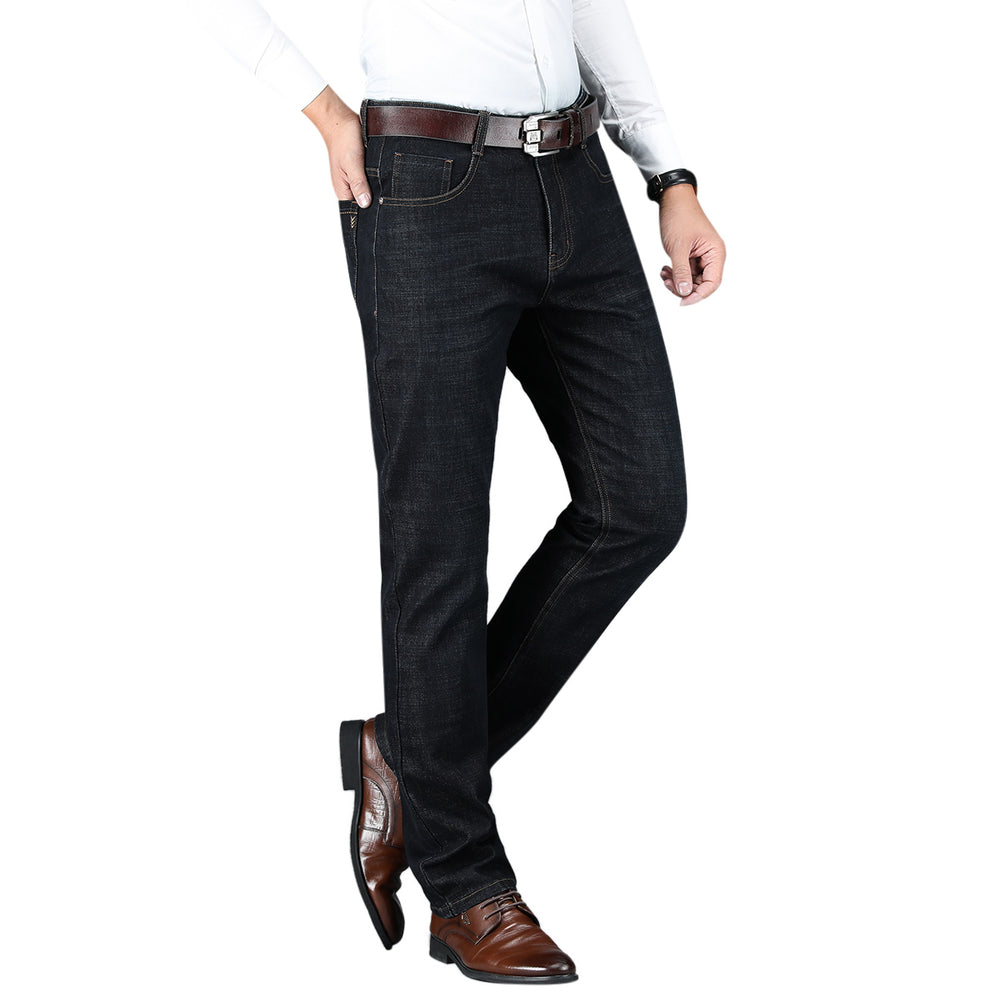 Men Fashion Jeans Pants Retro Classic-fit Jean Relaxed Fit Straight Leg Jean Pants Image 2
