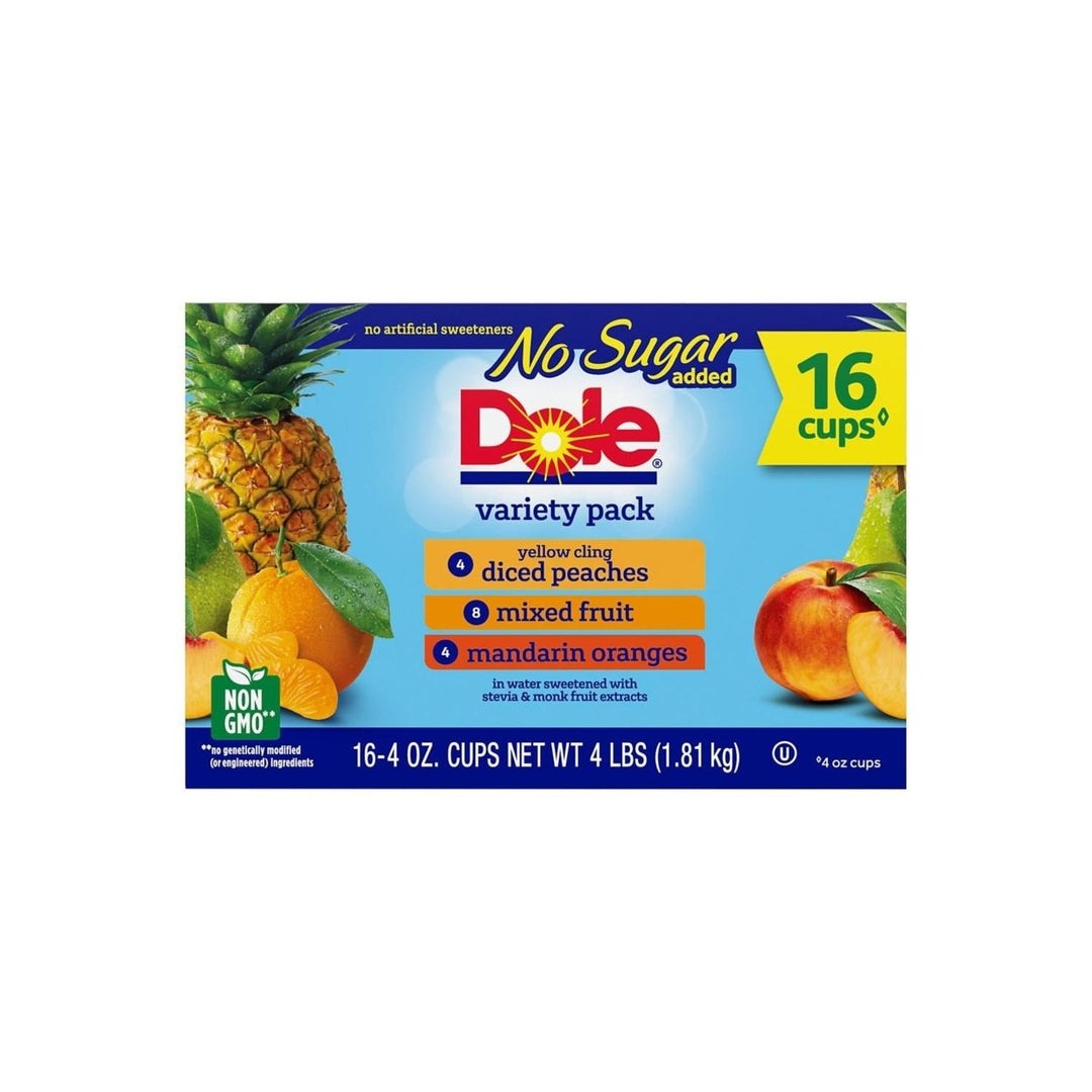 Dole No Sugar Added Mixed Fruit Variety Pack 4 Ounce (16 Pack) Image 2