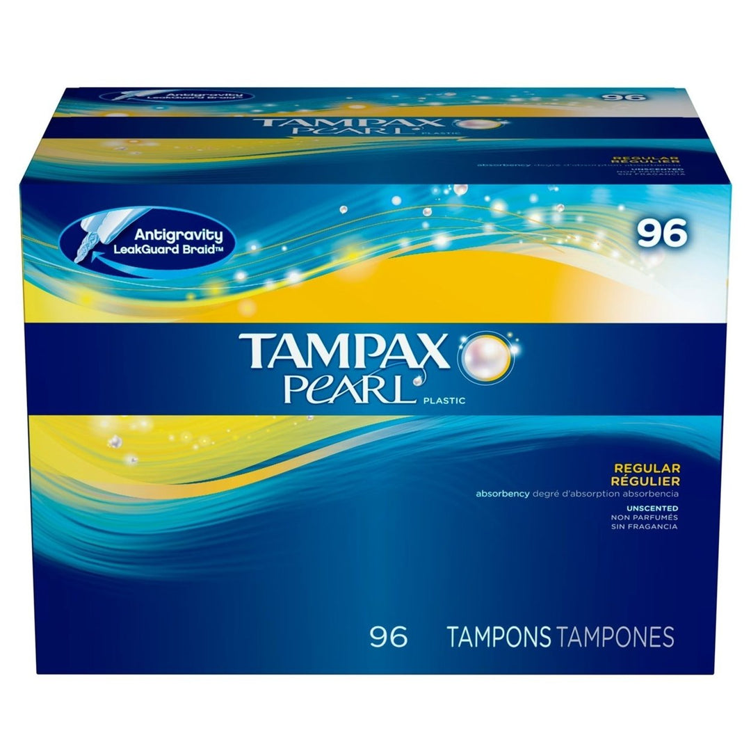 Tampax Pearl Unscented Tampons Regular (96 Count) Image 1