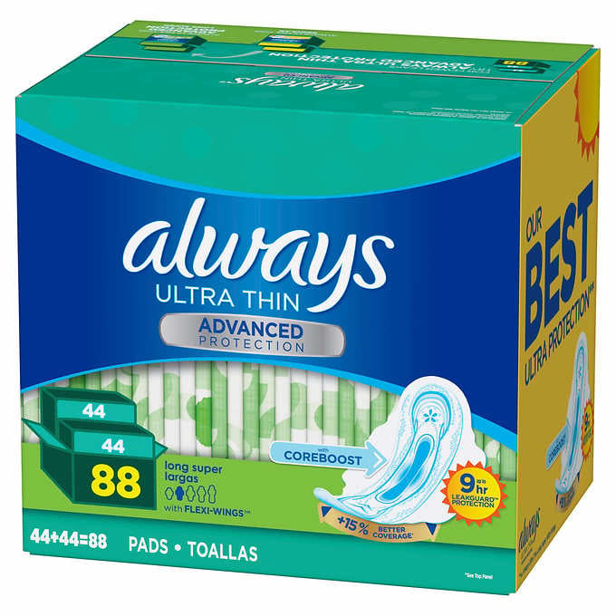 Always Ultra Thin Advanced Long Pads 88 Count Image 1