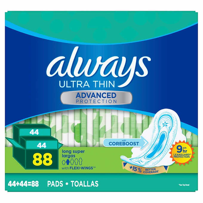 Always Ultra Thin Advanced Long Pads 88 Count Image 2