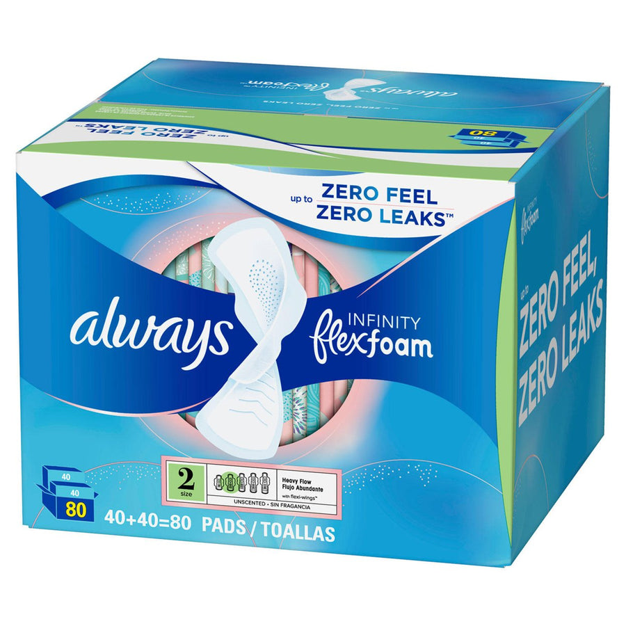 Always Infinity FlexFoam Pads Size 2 Super Absorbency Unscented (80 Count) Image 1