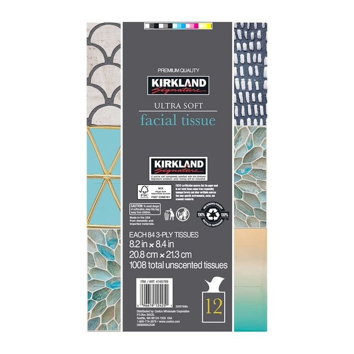 Kirkland Signature Facial Tissue 3-Ply 84 Count (12 Pack) Image 2