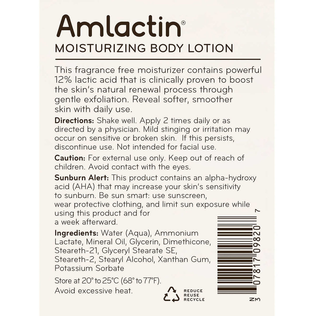 AmLactin Moisturizing Body Lotion 20 Ounces Image 2