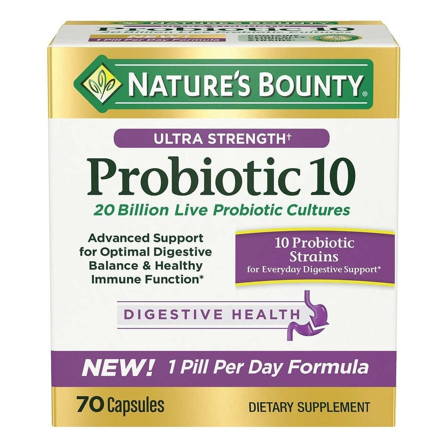 Natures Bounty Ultra Strength Probiotic 10 70 Capsules Image 1