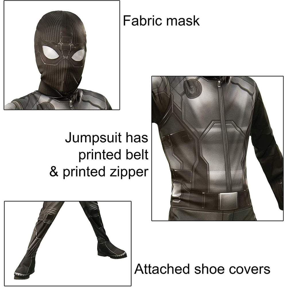 Rubies Spider-Man Costume Stealth Suit M 8-10 Black Gray Far From Home Licensed Image 2