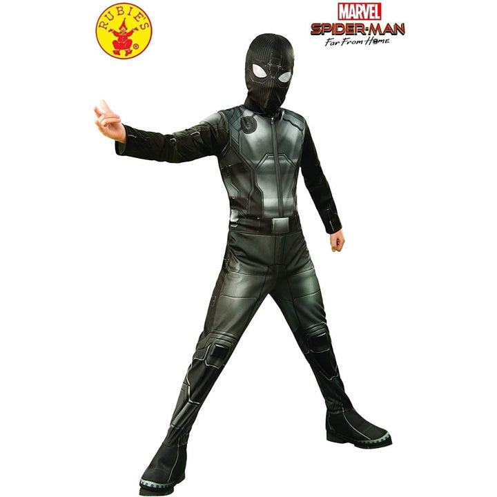 Rubies Spider-Man Costume Stealth Suit M 8-10 Black Gray Far From Home Licensed Image 3