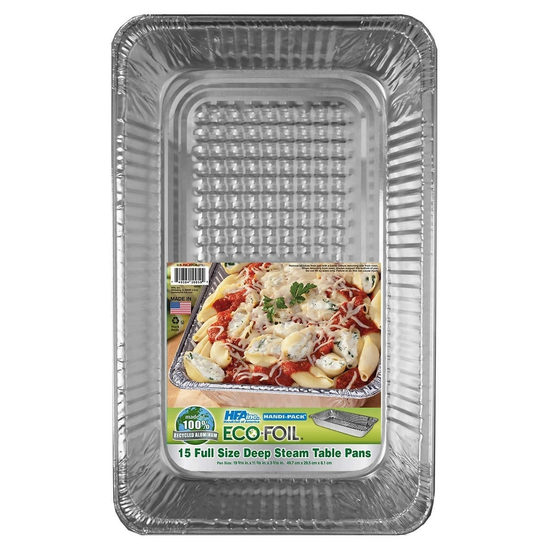 Eco-Foil Full Size Deep Steam Table Pans 15 Count Image 1